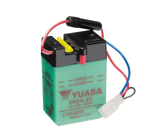 Yuasa Batterie 6N2A-2C (DC) ohne Säure 6V/2AH (10 Std.) [70x47x106] Säurefüllmenge 100 ml