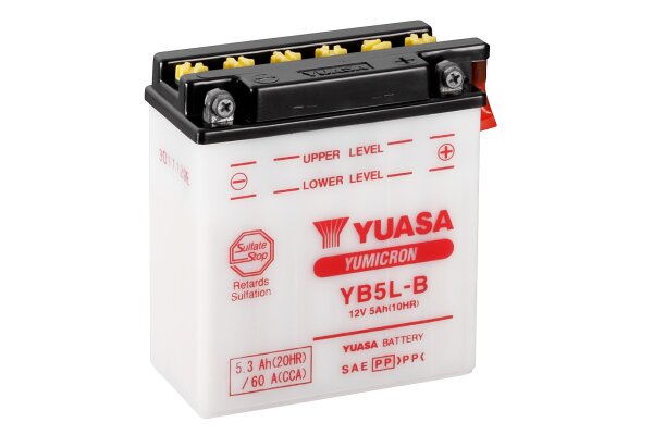 Yuasa Batterie YB5L-B (CP) mit Säurepack / C-Ware 12V/5AH (10 Std.) [121x61x131] CCA=60A