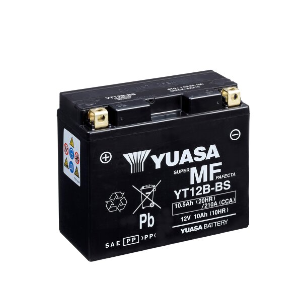 Yuasa Batterie YT12B-BS (CP) mit Säurepack 12V/10AH (10 Std.) [150x69x130] CCA=210A