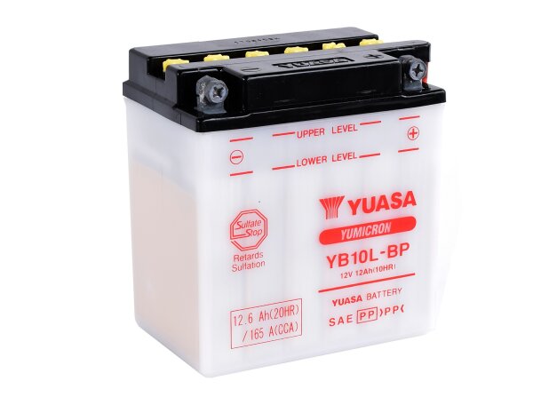 Yuasa Batterie YB10L-BP (DC) ohne Säure 12V/12AH (10 Std.) [135x90x145] CCA=165A Säurefüllmenge 800 ml