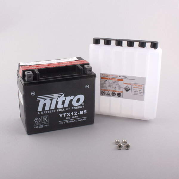 Nitro Batterie NTX12-BS (CP) mit Säurepack 12V/10Ah [150x87x130] CCA=180A