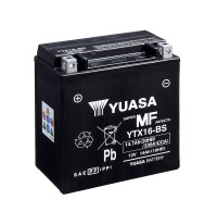 Yuasa Batterie YTX16-BS (CP) mit Säurepack 12V/14AH...