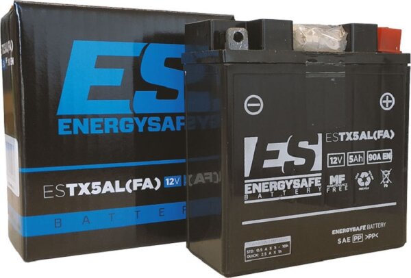 ES Energy Safe Batterie ENERGYSAFE ESTX5L (WC) AGM / Gel 12V/5AH (10 Std.) [120x60x130] CCA=80A (2 Jahre Garantie - s. Artikeltext)