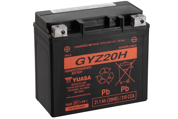 Yuasa Batterie GYZ20H (WC) AGM / Gel 12V/20AH (10 Std.) [175x87x155] CCA=320A