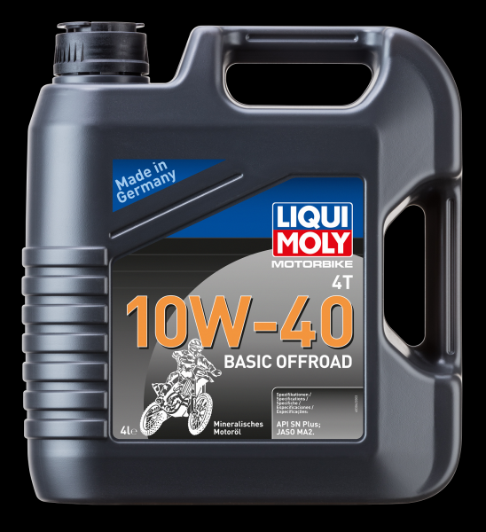 Liqui Moly Motorbike 4T 10W-40 Basic Offroad 4 Liter Kanister API SN PLUS, JASO MA2 mineralisch