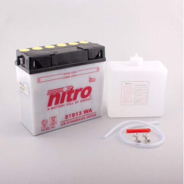 Nitro Batterie 51913 (CP) mit Säurepack 12V/19Ah [183x80x170] CCA=100A