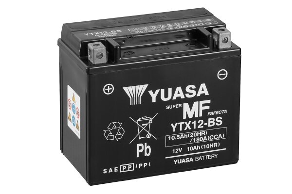 Yuasa Batterie YTX12 (WC) AGM / Gel 12V/10AH (10 Std.) [150x87x130] CCA=180A