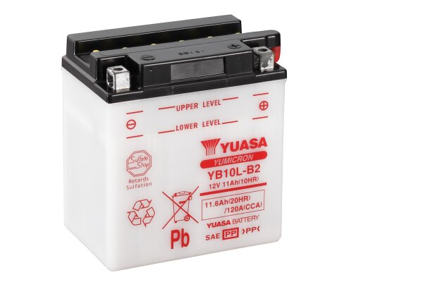 Yuasa Batterie YB10L-B2 12V/11AH (10 Std.) [135x90x145] CCA=120A