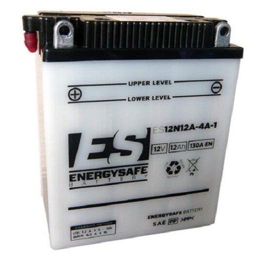 ES Energy Safe Batterie ENERGYSAFE ES12N12A-4A-1 (CP) mit Säurep. 12V/12AH (10 Std.) [134x80x160] CCA=130A (2 Jahre Garantie - s. Artikeltext)