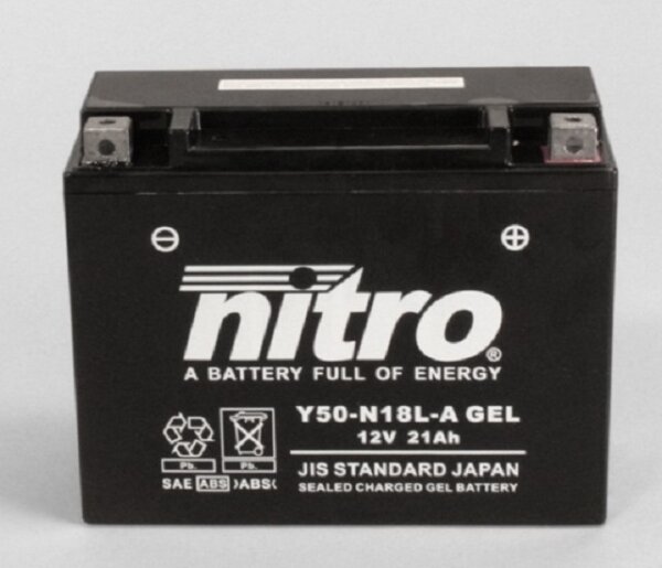 Nitro Batterie N50-N18L-A SLA (WC) Gel 12V/20Ah [205x90x162] CCA=260A