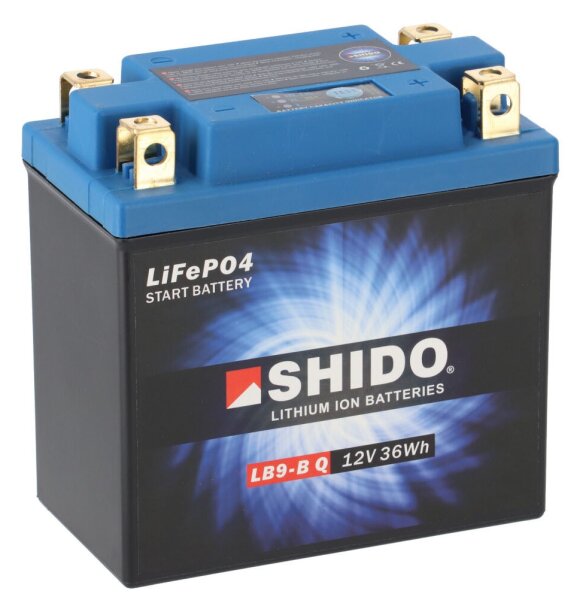 Shido Batterie LB9-B Q Lithium Ion 12V/3Ah [134x75x134] CCA=180A