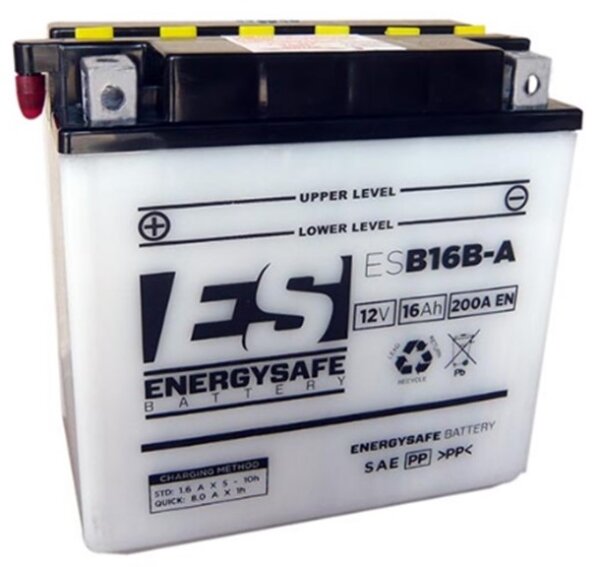 ES Energy Safe Batterie ENERGYSAFE ESB16B-A (CP) mit Säurepack 12V/16AH (10 Std.) [160x90x161] CCA=200A (2 Jahre Garantie - s. Artikeltext)