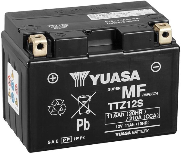 Yuasa Batterie TTZ12S (WC) AGM / Gel 12V/11AH (10 Std.) [150x87x110] CCA=210A