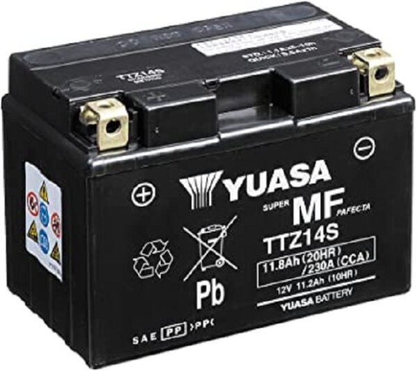 Yuasa Batterie TTZ14S (WC) AGM / Gel 12V/11,2AH (10 Std.) [150x87x110] CCA=230A