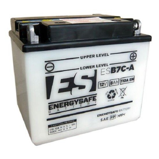 ES Energy Safe Batterie ENERGYSAFE ESB7C-A (CP) mit Säurepack 12V/8AH (10 Std.) [130x90x114] CCA=110A (2 Jahre Garantie - s. Artikeltext)