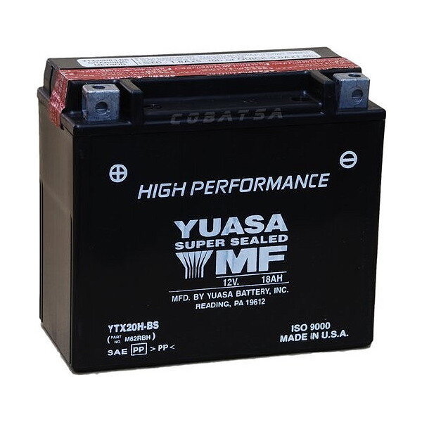 Yuasa Batterie YTX20H-BS (CP) mit Säurepack 12V/18AH (10 Std.) [175x87x155] CCA=310A