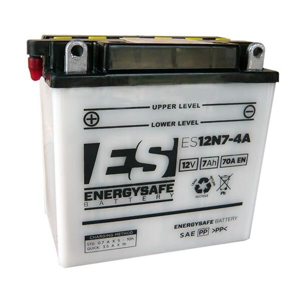 ES Energy Safe Batterie ENERGYSAFE ES12N7-4A (CP) mit Säurepack 12V/7AH (10 Std.) [137x75x135] CCA=70A (2 Jahre Garantie - s. Artikeltext)