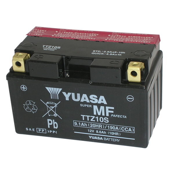 Yuasa Batterie TTZ10S (CP) mit Säurepack 12V/8,7AH (10 Std.) [150x87x93] CCA=190A