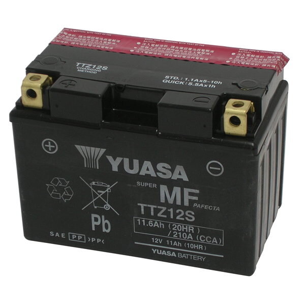 Yuasa Batterie TTZ12S (CP) mit Säurepack 12V/11AH (10 Std.) [150x87x110] CCA=210A