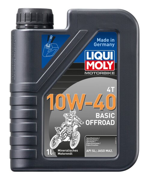 Liqui Moly Motorbike 4T 10W-40 Basic Offroad 1 Liter Kanister API SN PLUS, JASO MA2 mineralisch