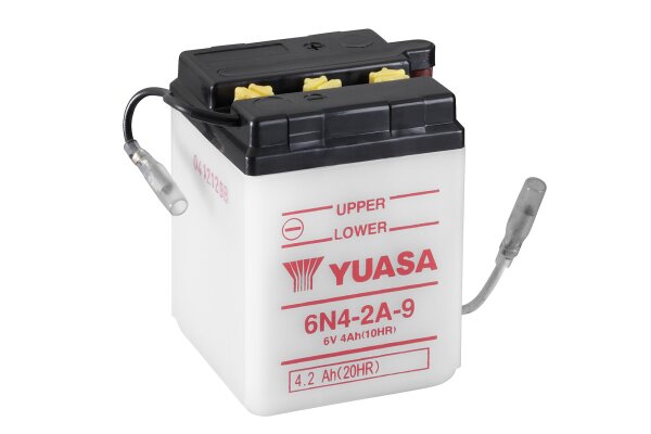 Yuasa Batterie 6N4-2A-9 (DC) ohne Säure 6V/4AH (10 Std.) [71x71x96] Säurefüllmenge 200 ml