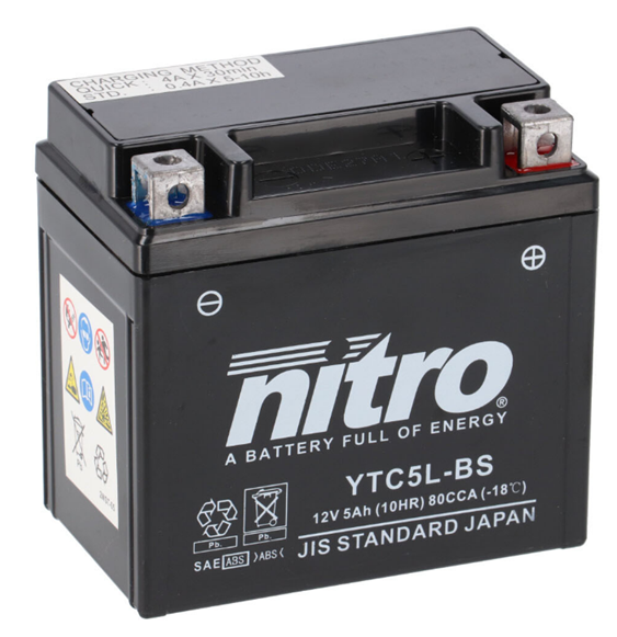 Nitro Batterie NT5L SLA (WC) Gel 12V/5Ah [114x71x106] CCA=80A