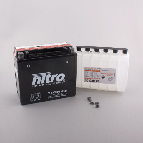 Nitro Batterie NTX20L-BS (CP) mit Säurepack 12V/18Ah [175x87x155] CCA=270A