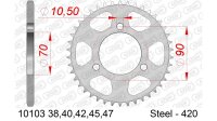 DC AFAM Stahl-Kettenrad 420 - 45Z (Silber) 10103-45| ID...