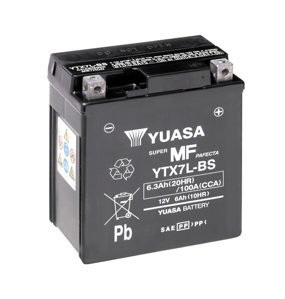 Yuasa Batterie YTX7L (WC) AGM / Gel 12V/6AH (10 Std.) [115x72x132] CCA=100A