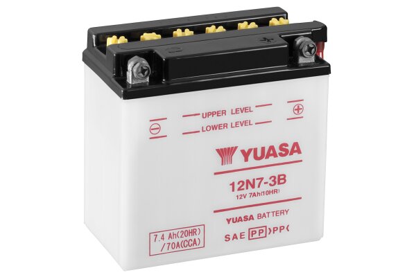 Yuasa Batterie 12N7-3B (CP) mit Säurepack 12V/7AH (10 Std.) [135x75x133] CCA=70A