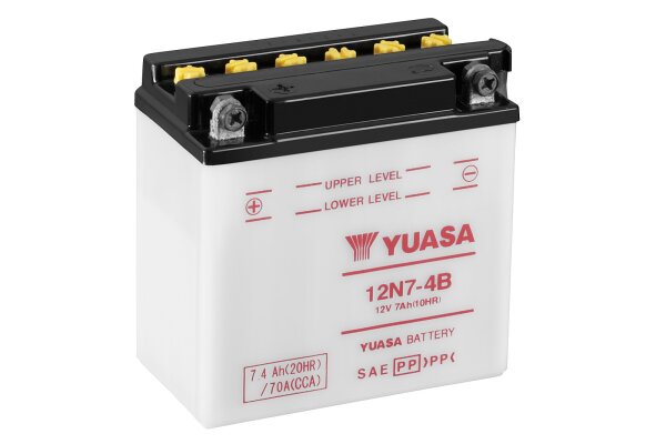 Yuasa Batterie 12N7-4B (DC) ohne Säure / C-Ware 12V/7AH (10 Std.) [135x75x133] CCA=70A Säurefüllmenge 500 ml