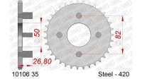 DC AFAM Stahl-Kettenrad 420 - 35Z (Silber) 10106-35| ID...