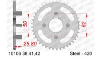 DC AFAM Stahl-Kettenrad 420 - 41Z (Silber) 10106-41| ID 50 LK 82 4-Loch