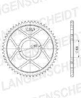 Supersprox Stahl-Kettenrad 428 - 45Z (schwarz) RFE-241:45-BLK|ID 68,0 LK 90,0 4-Loch