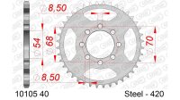 DC AFAM Stahl-Kettenrad 420 - 40Z (Silber) 10105-40| ID 54 LK 70 4-Loch