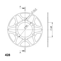 Supersprox Edge-Disc 428 - 47Z (gold) ACD-1222:47-GLD|ID 68,0 LK 90,0 6-Loch