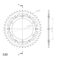 Supersprox Stealth-Kettenrad 520 - 42Z (orange)...