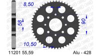 DC AFAM Alu-Kettenrad 428 - 55Z (Gun Metal) 11201-55 | ID...