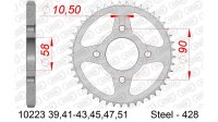 DC AFAM Stahl-Kettenrad 428 - 39Z (Silber) 10223-39| ID 58 LK 90 4-Loch