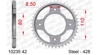 DC AFAM Stahl-Kettenrad 428 - 42Z (Silber) 10235-42| ID 80 LK 110 4-Loch