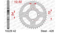 DC AFAM Stahl-Kettenrad 428 - 42Z (Silber) 10229-42| ID 54 LK 70 4-Loch