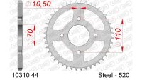 DC AFAM Stahl-Kettenrad 520 - 44Z (Silber) 10310-44| ID...