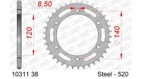 DC AFAM Stahl-Kettenrad 520 - 38Z (Silber) 10311-38| ID...