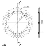 Supersprox Stealth-Kettenrad 520 - 36Z (rot)...