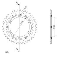 Supersprox Stealth-Kettenrad 525 - 40Z (gold)...