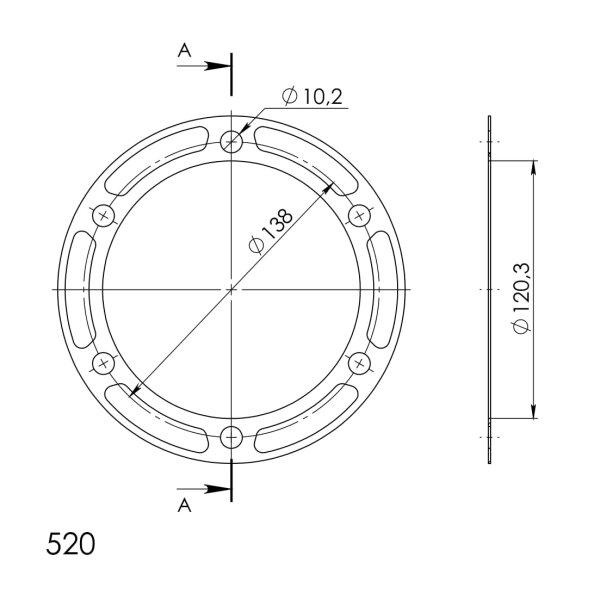 Supersprox Edge-Disc 520 - 36Z (gold) ACD-846/2:36-GLD|ID 120,0 LK 136,0 6-Loch