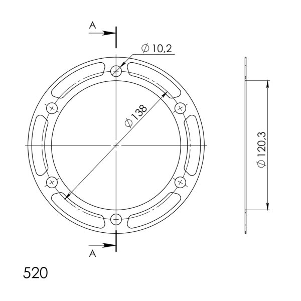 Supersprox Edge-Disc 520 - 38Z (gold) ACD-846/2:38-GLD|ID 120,0 LK 136,0 6-Loch