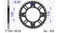 DC AFAM Alu-Kettenrad 420 - 50Z (Gun Metal) 17104+50 | ID...