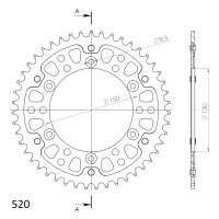 Supersprox Stealth-Kettenrad 520 - 47Z (gold)...