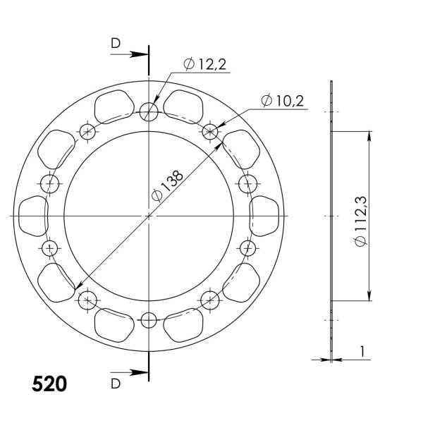 Supersprox Edge-Disc 520 - 41Z (rot) ACD-1303:41-RED|ID 112,0 LK 138,0 5-Loch